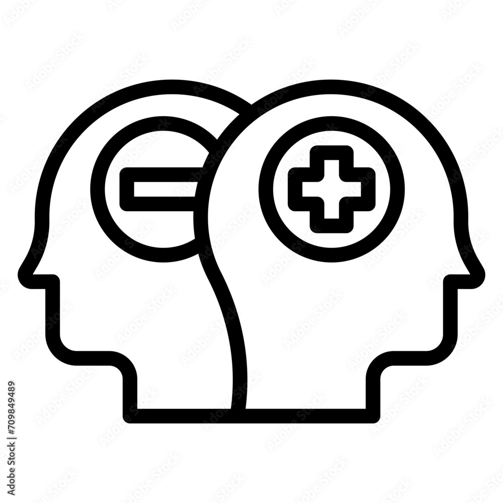 Bipolar Disorder icon vector image. Can be used for Psychology.
