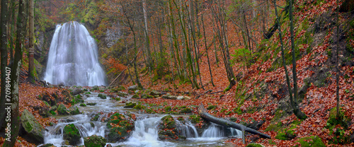 Josefsthaler Wasserfälle im Herbst, Panorama, Schliersee, Bayern, Deutschland, Europa photo