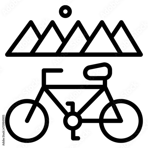 Cycling Tour icon vector image. Can be used for Adventure.
