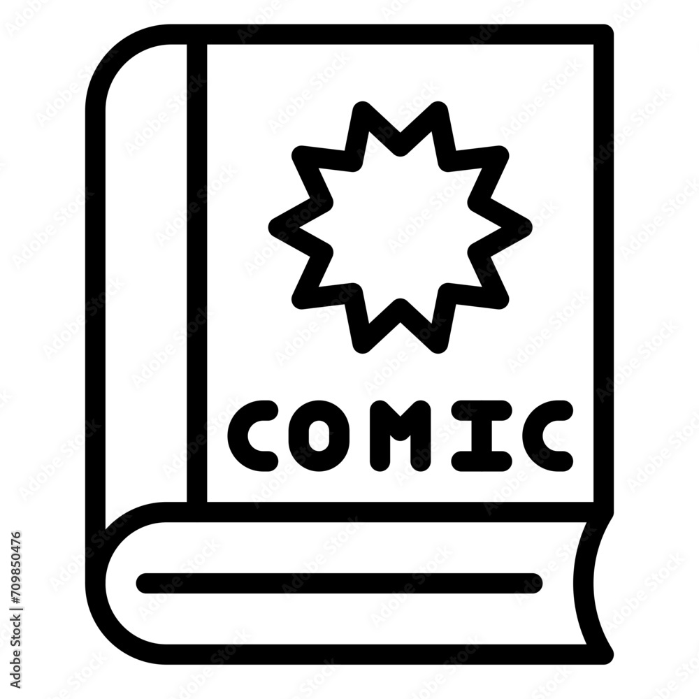 Comic Book icon vector image. Can be used for Printing. Comic Book icon vector image. Can be used for Printing.