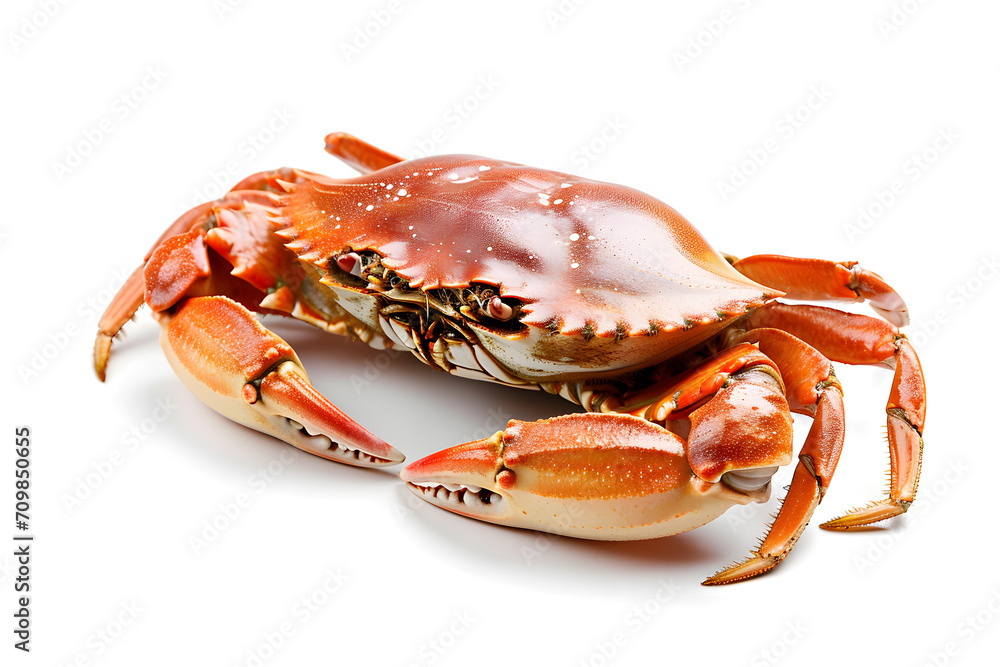Boiled crab isolated on white background