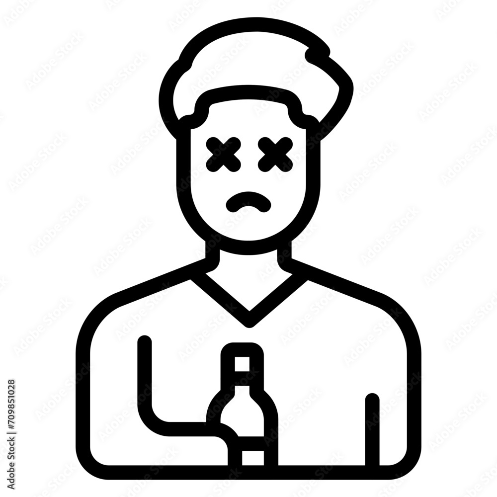Alcoholic icon vector image. Can be used for Homeless.