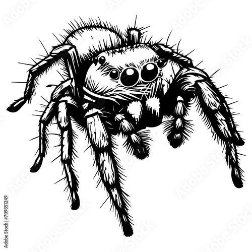 jumping spider vector illustration