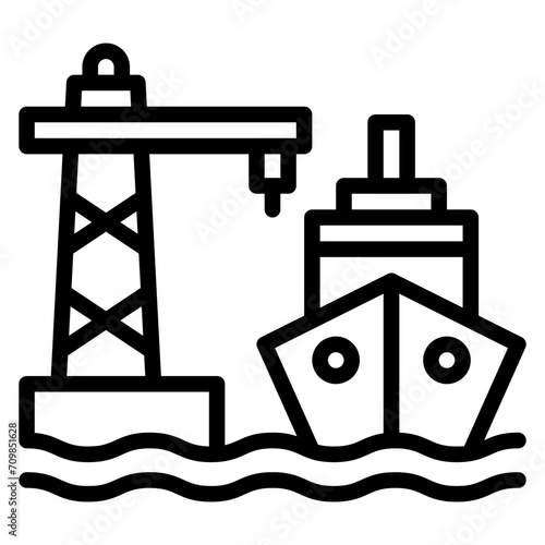 Port icon vector image. Can be used for Supply Chain.