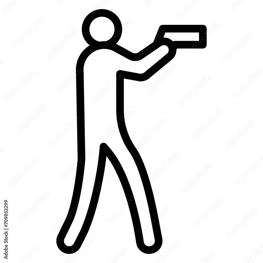 Shooting in standing position icon vector image. Can be used for Shooting. Shooting in standing position icon vector image. Can be used for Shooting.