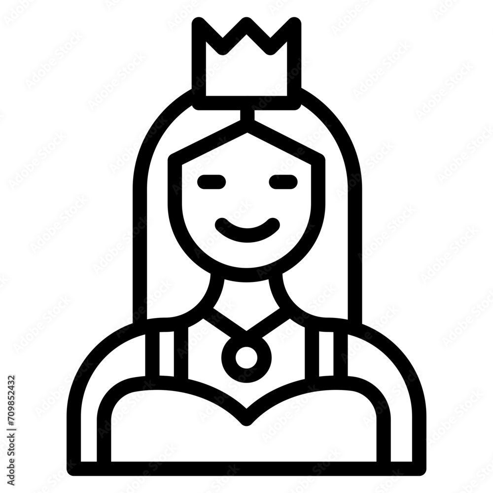 Queen icon vector image. Can be used for Fairytale. Queen icon vector image. Can be used for Fairytale.