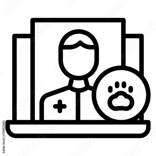 Online Vet icon vector image. Can be used for Veterinary.