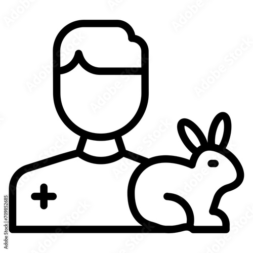 Rabbit Vet icon vector image. Can be used for Veterinary.