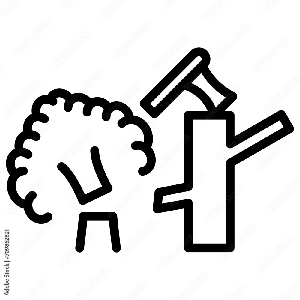 Deforestation icon vector image. Can be used for Global Warming. Deforestation icon vector image. Can be used for Global Warming.