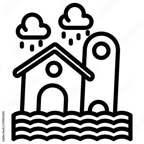 Flood icon vector image. Can be used for Global Warming.