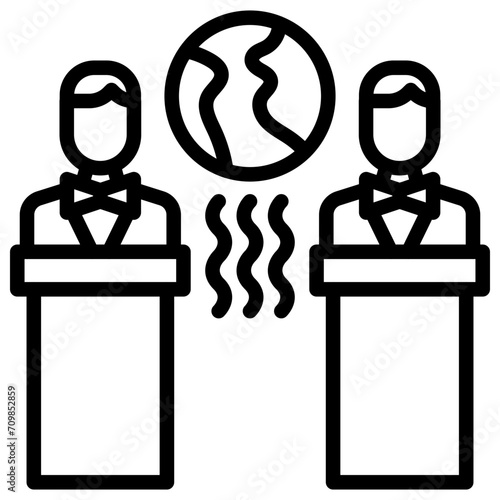 Global Warming Debate icon vector image. Can be used for Global Warming.