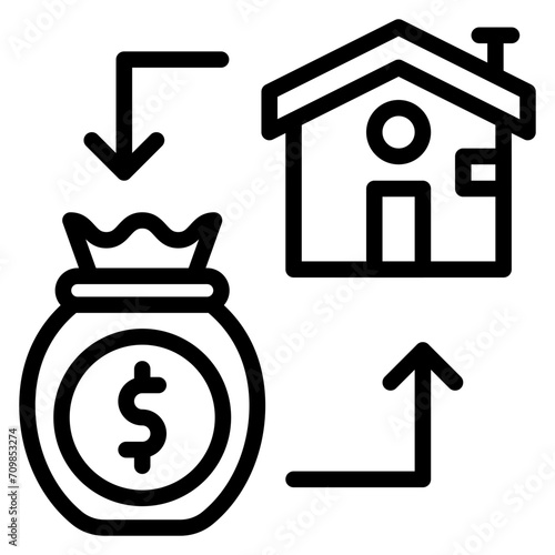Refinancing icon vector image. Can be used for Crisis Mangement.