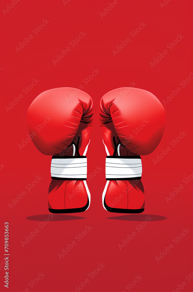 holb boxing gloves red, illustration minimalism for business book created with Generative Ai holb boxing gloves red, illustration minimalism for business book created with Generative Ai