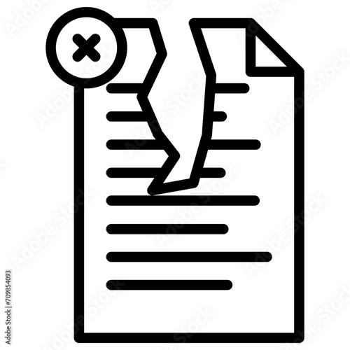 Delete File icon vector image. Can be used for Documents And Files.