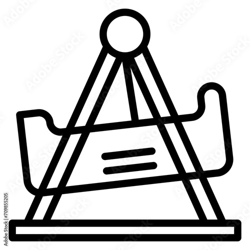 Swinging Boat icon vector image. Can be used for Water Park.