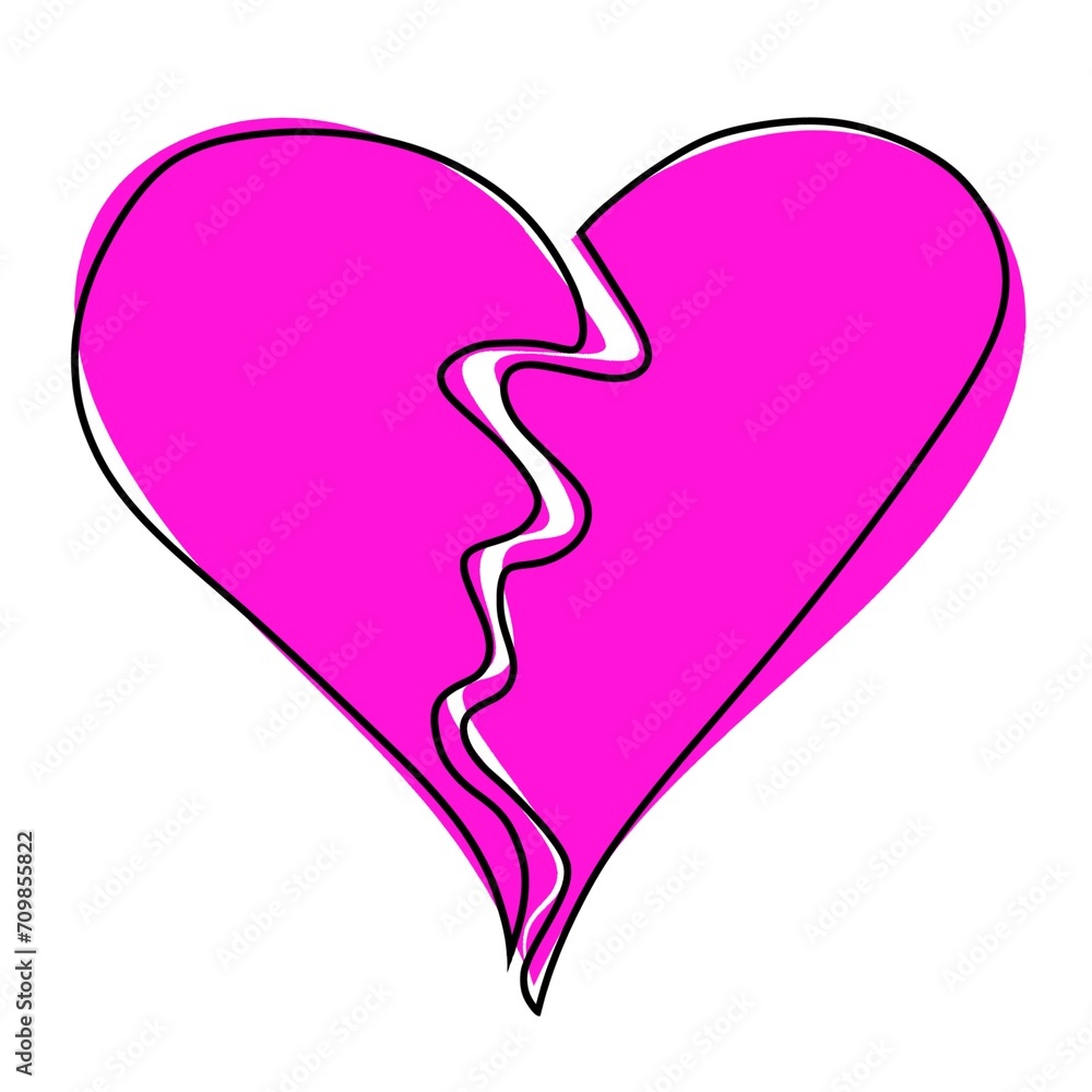 pink heart element icon on transparent background, heart symbol pink ...