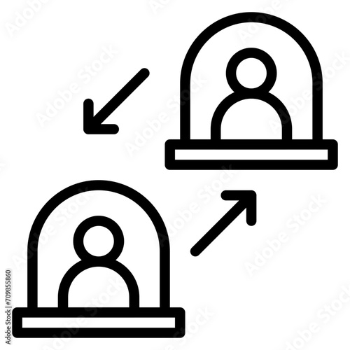 Social Isolation icon vector image. Can be used for Home Services.