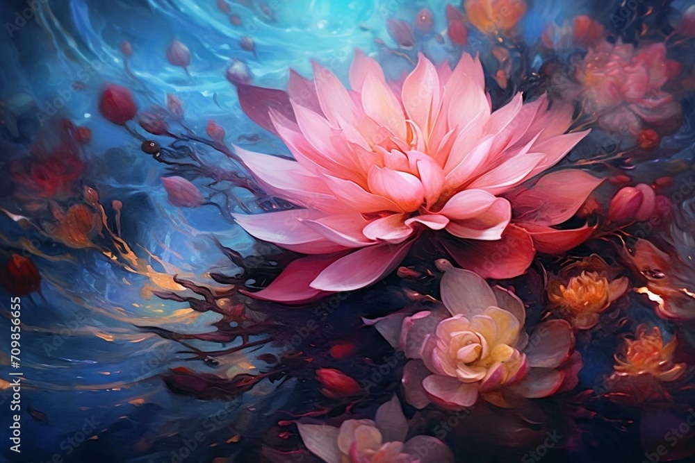 beautiful floral artwork. Generative AI