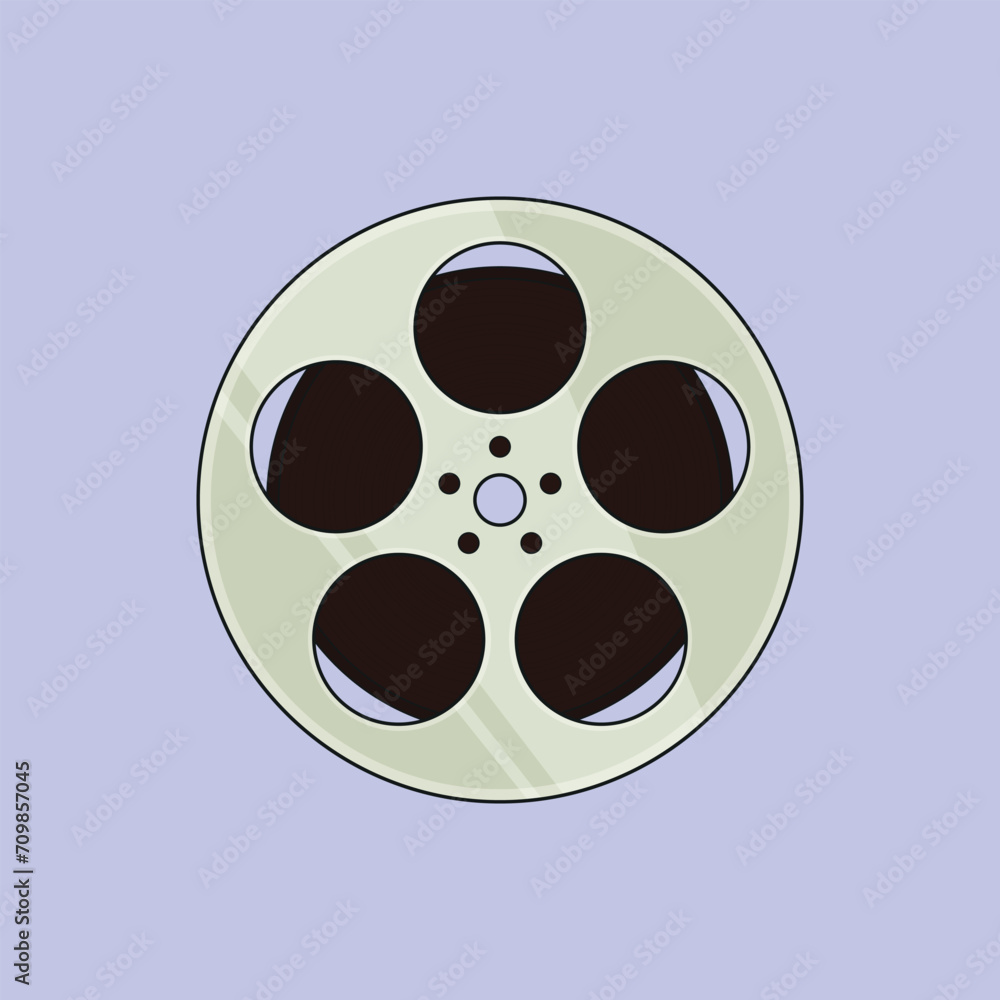 Cinema Movie Reel Vector Illustration Reel Picture Vector Icon