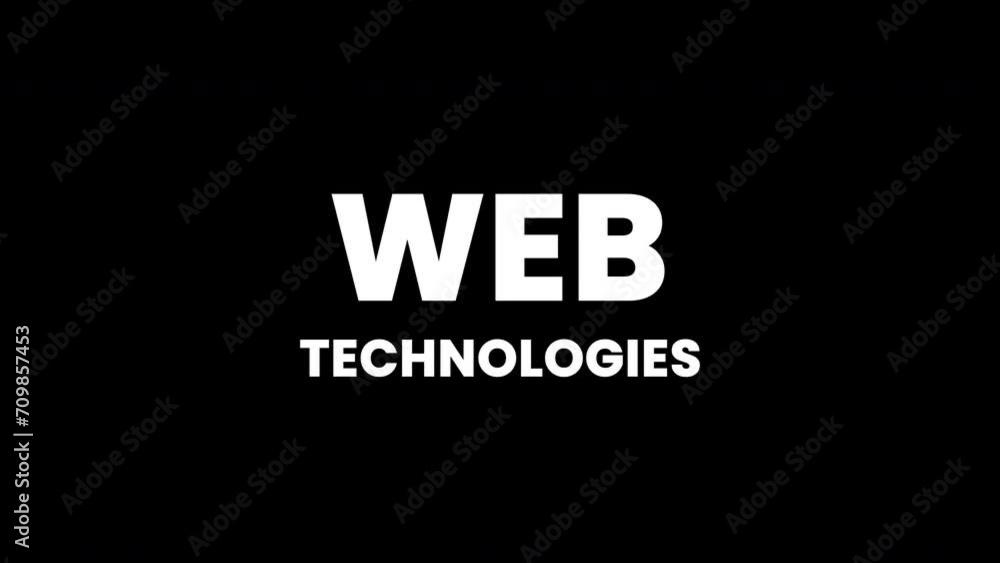 web technologies text with glitch effects on a black background. web technologies text with glitch effects on a black background.