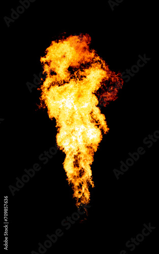 Fire comet isolated on black, flame ball, fireball