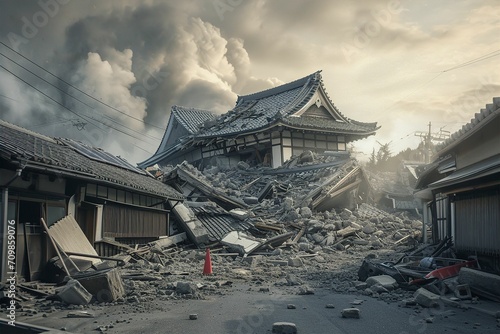 日本の災害のイメージ写真（地震・津波・復興） photo
