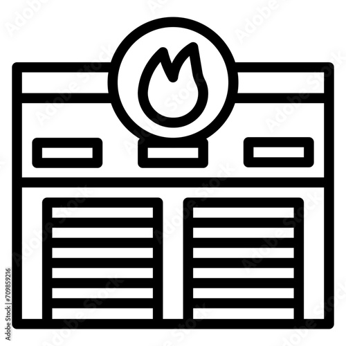 Fire Station icon vector image. Can be used for Public Utilities.