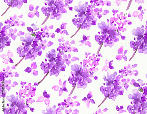 Charming lilac pattern escape. Lilac prints, gentle purples