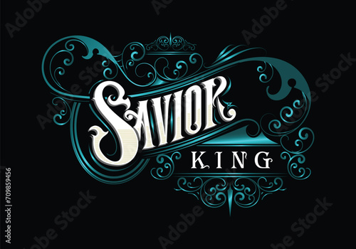 SAVIOR KING word lettering custom style design
