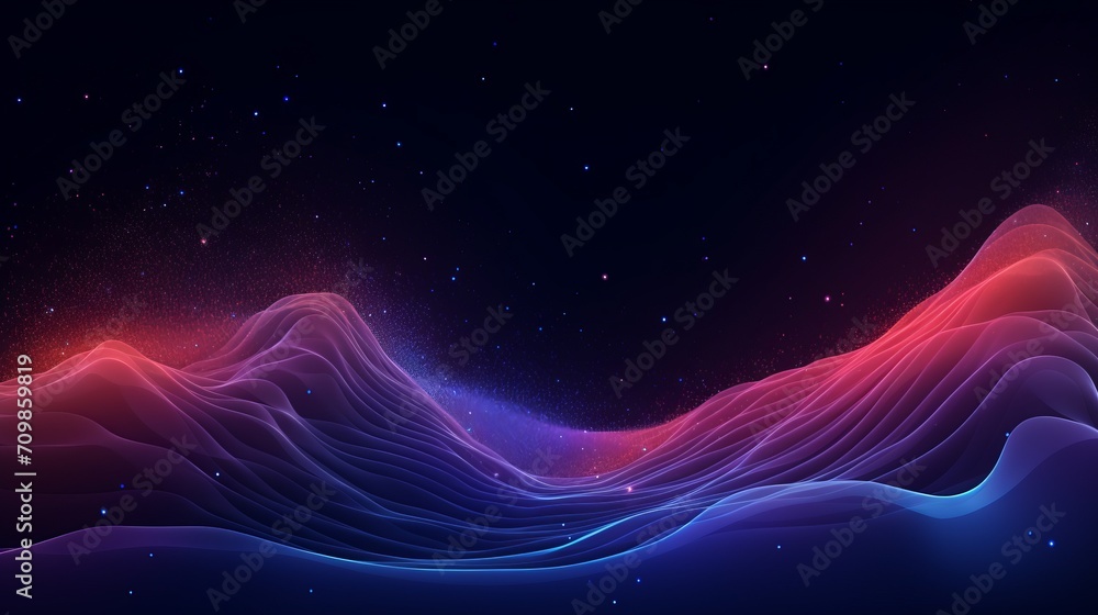 Futuristic digital wave: abstract gradient particles in big data - vector illustration