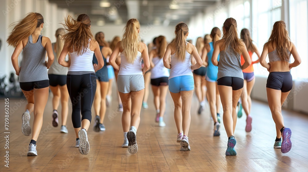 Fototapeta premium Man and women at the gym workingout created by ai