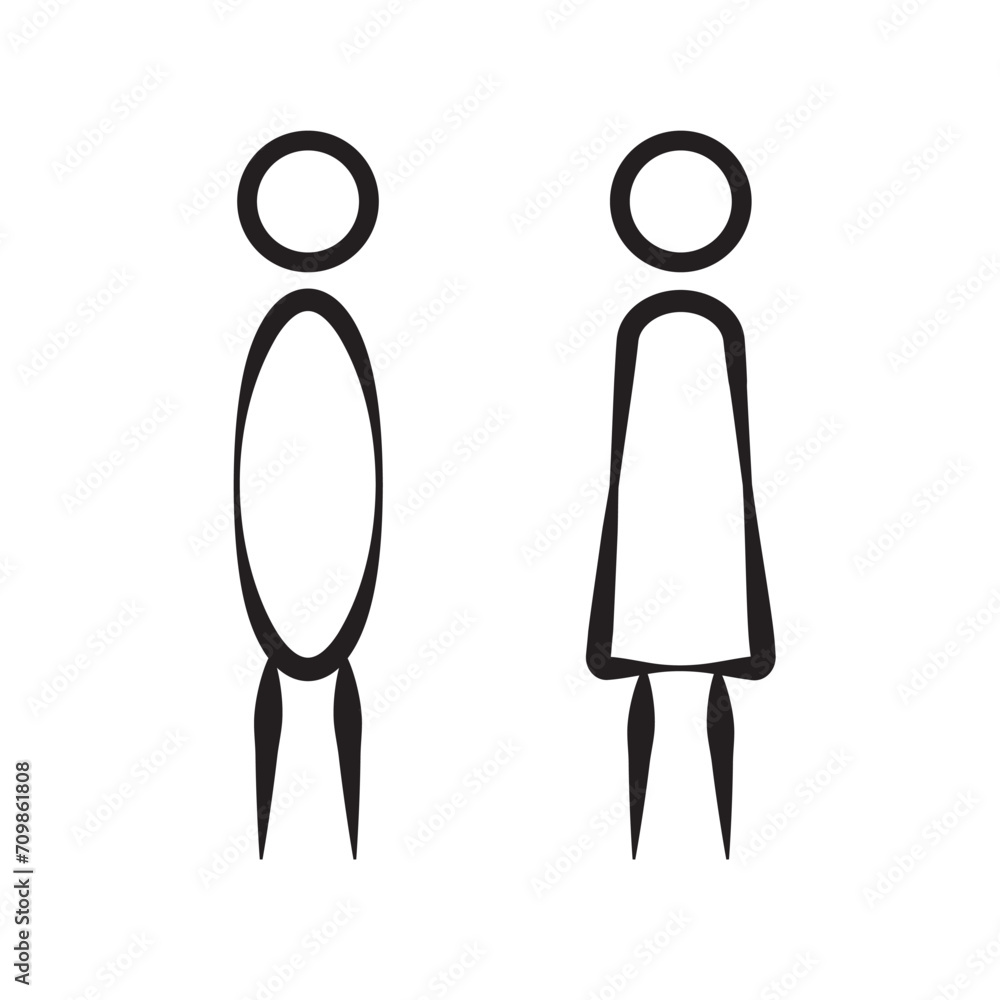 Fototapeta premium Couple line icon for web, mobile and infographics. Symbol man and woman on white background. Editable stroke. Vector illustration EPS 10.