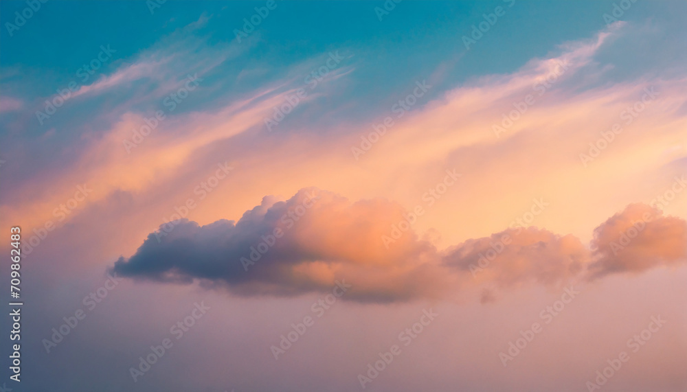 Minimalist Cloud Background on the sky at sunset in summer