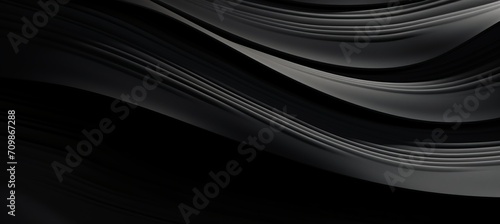 Abstract black wave background with elegant flowing textured pattern for design and decoration