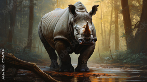 Rhinoceros Ceratotherium  simum Square photo