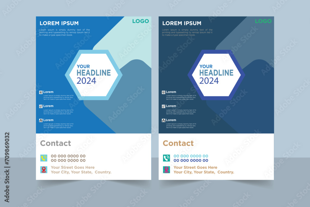 Two Modern Creative Flyer Design, Corporate Flyer Template, Business Brochure Design, Marketing, Professional, Company, layout, Annual Report, Poster.eps file 10.