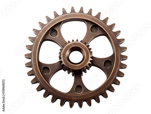 Rusty Gear or Cog, isolated on a transparent or white background