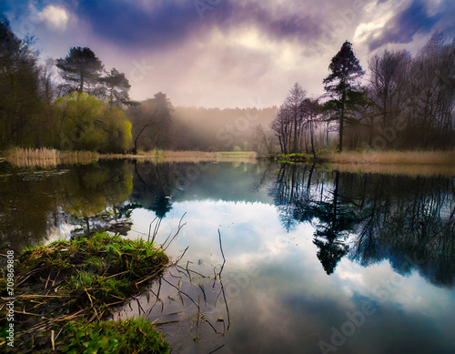 Beautiful Lake Inside a mystical and mysterious place; fantasy photo