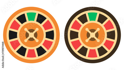 Roulette wheel. Casino roulette wheel. Vector clipart isolated on white background.