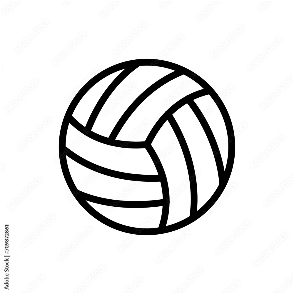 Volley ball icon vector sign and symbol isolated on white background.
