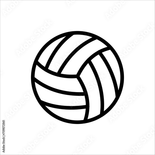 Volley ball icon vector sign and symbol isolated on white background.