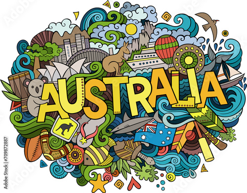 Australia doodle illustration