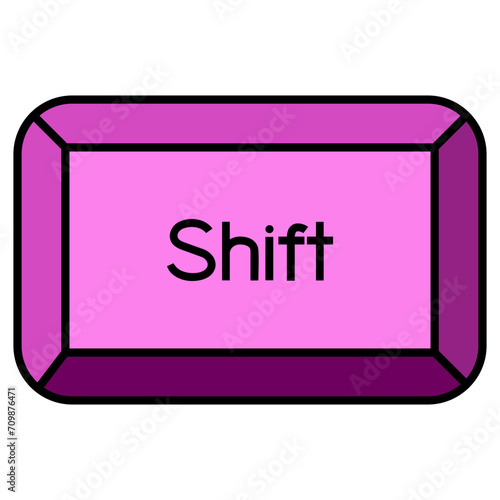 Shift key button flat design 