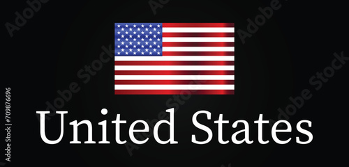 Unite United States With Flag Stylish Text illustration Design