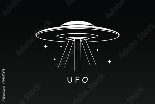 UFO vector image with black background