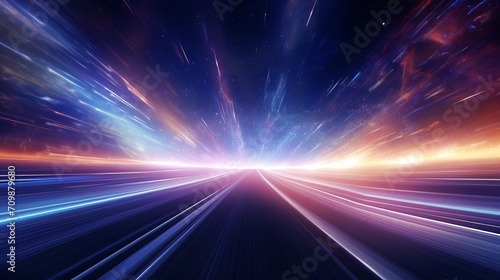Vibrant interstellar journey  abstract new age space background with intergalactic highway  perfect for space travel concepts
