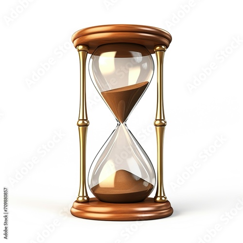 3D hourglass, isolated white background
