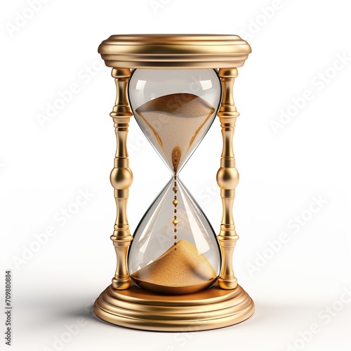 3D hourglass, isolated white background