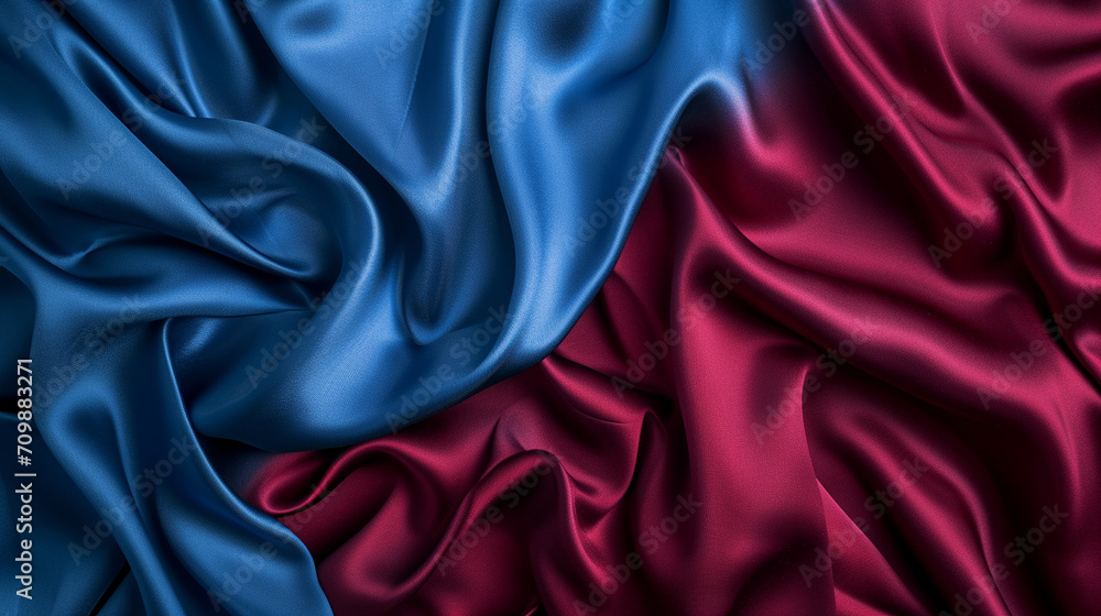 Obraz premium Blue, maroon, & indigo silk background