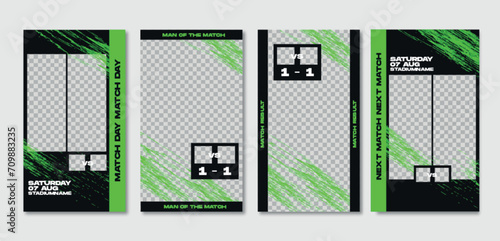 Sport story post template , Football Match day , Full time , Next match Best player	